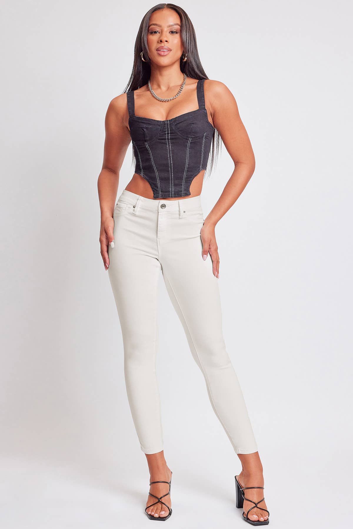 Shell Pink Hyperstretch Mid-Rise Skinny Jean