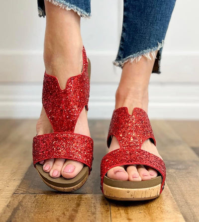Glitter Red Sandals