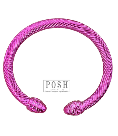Cable bar bracelet Fuchsia
