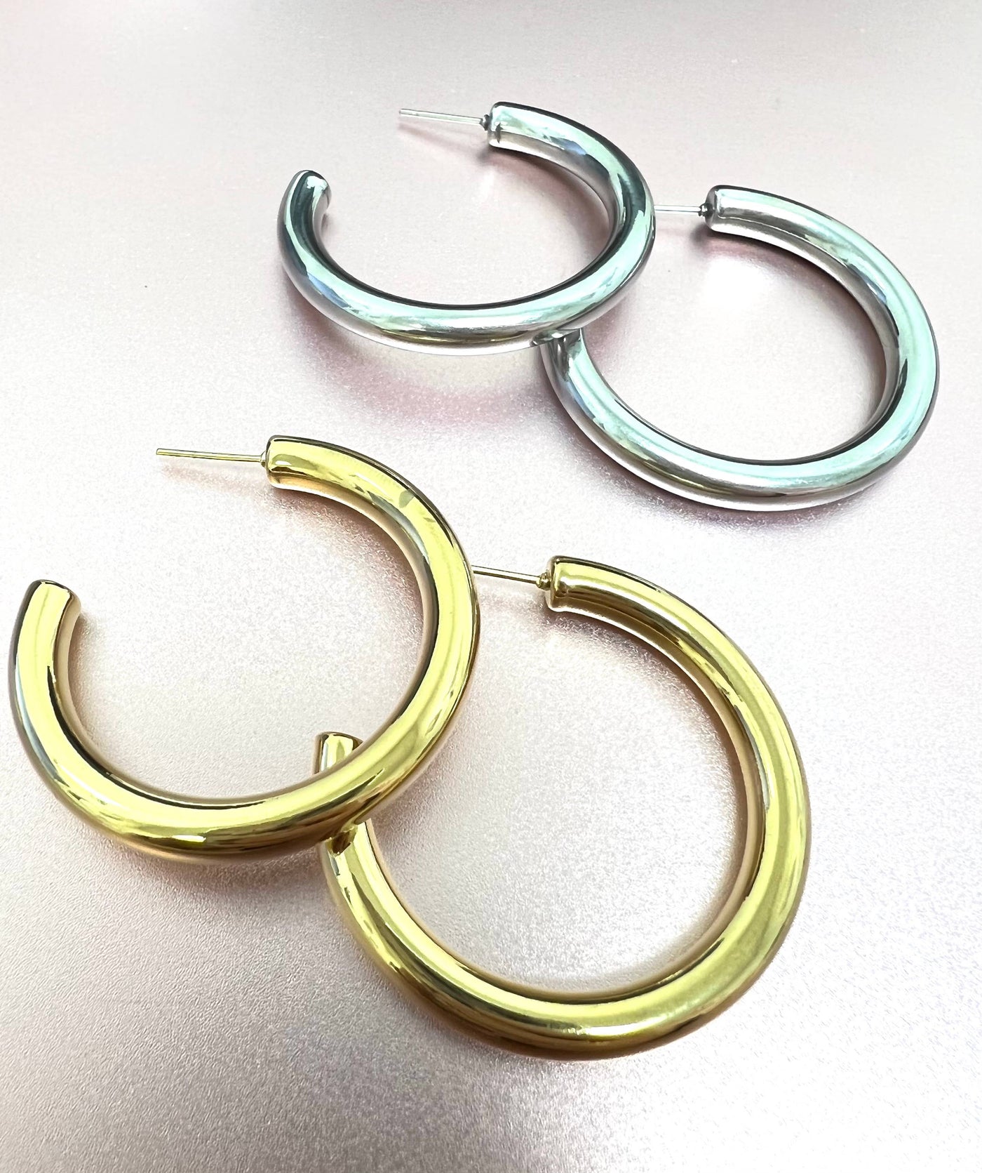 Gold Thick Hoops